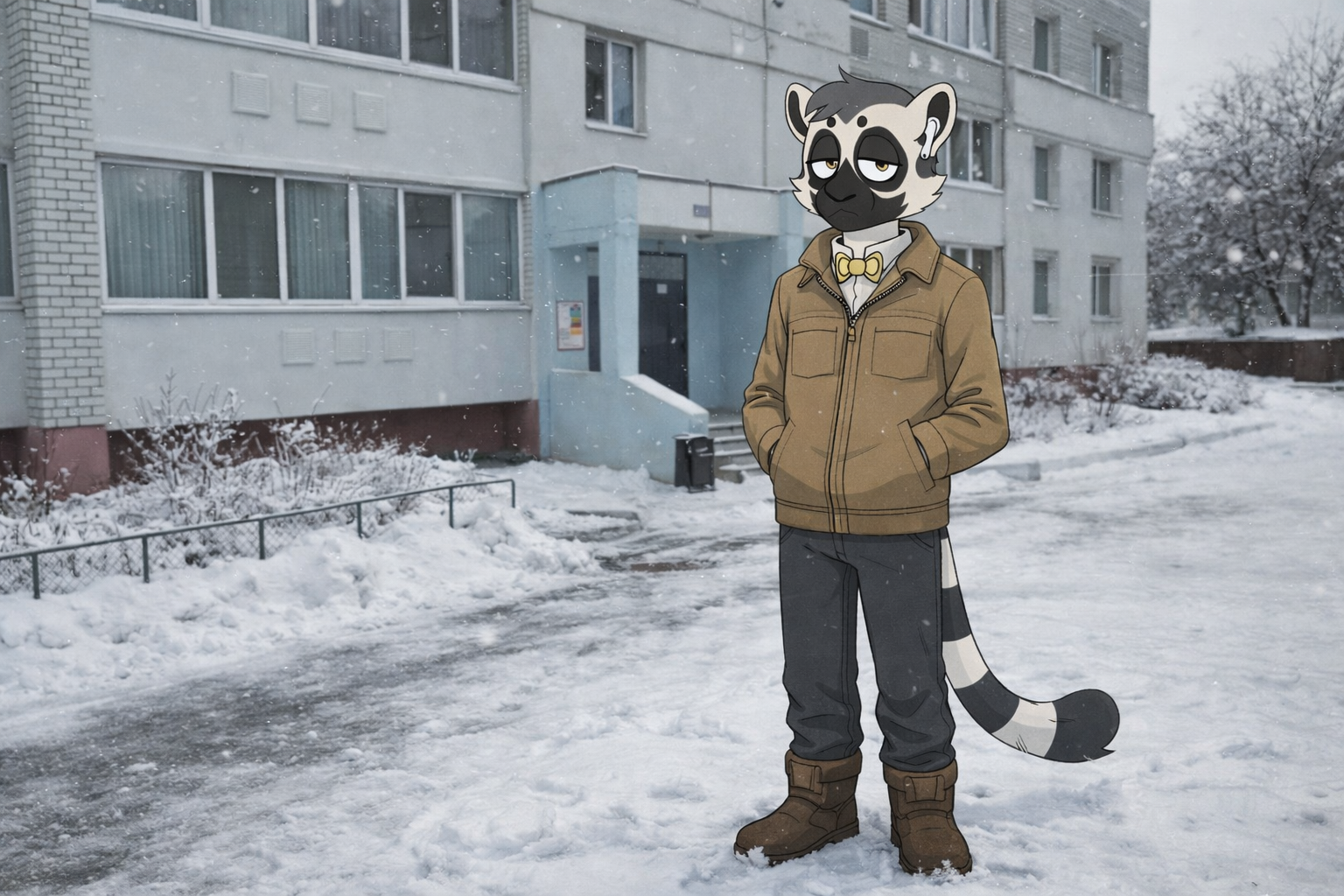 Ленни возле своего дома